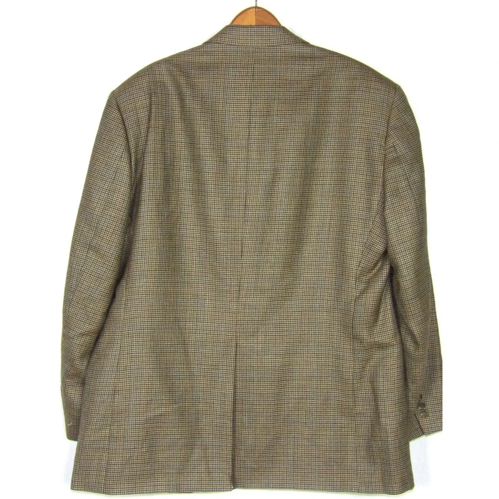 LAUREN Ralph Lauren 2‎ Button Wool/Silk Houndstooth Plaid Blazer Men's 44R